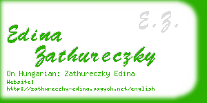 edina zathureczky business card